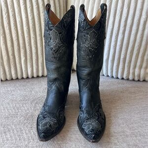 Old Gringo Black Embroidered Cosmic Cowgirl Erin L640 Floral Embroidered Boots